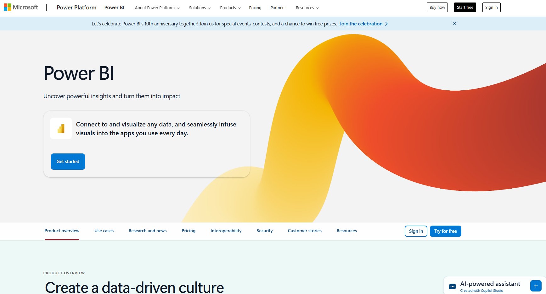 Microsoft Power BI (Best for Business Analytics)