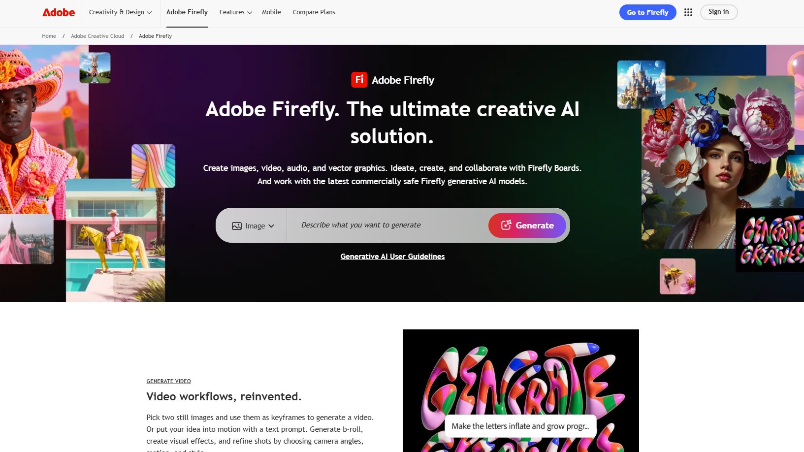 Adobe Firefly (Best AI Tools for YouTube Thumbnails)