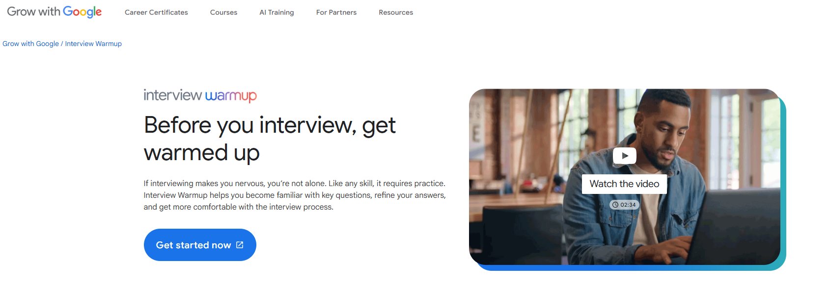 Interview Warmup (by Google) - Best for Quick Industry-Specific Drills
