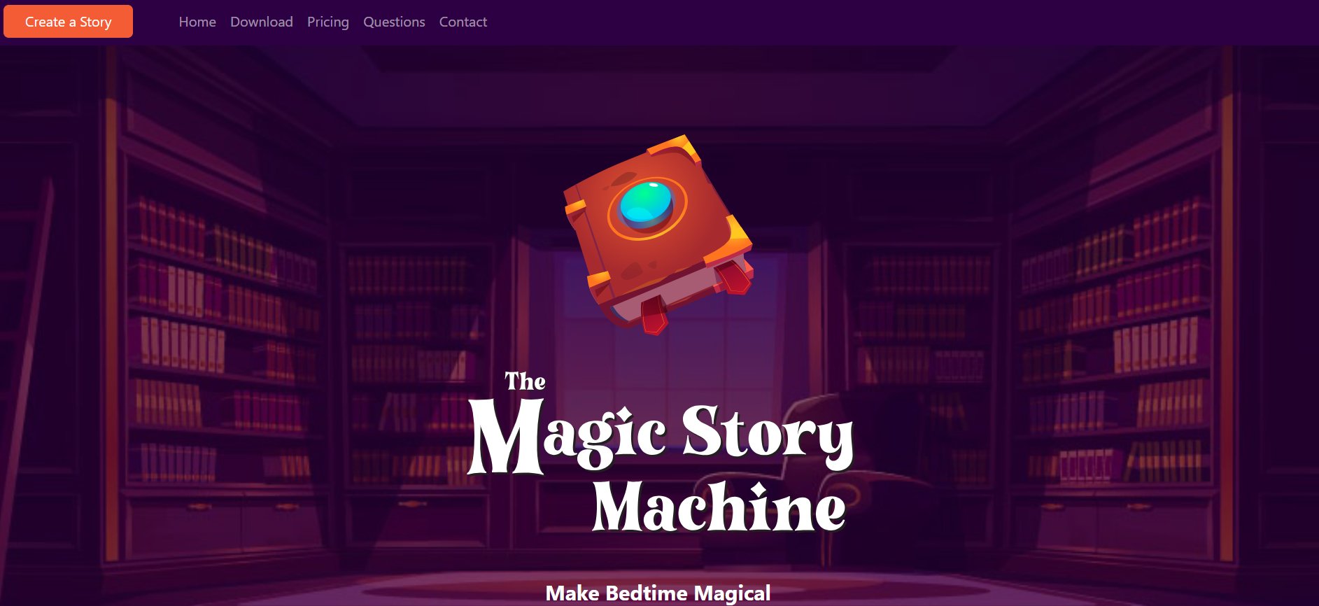 The Magic Story Machine ( Best AI Tools for Writing Kids’ Bedtime Stories)