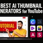 Featured image showing best AI tools for YouTube thumbnail generation including Canva, Midjourney, Adobe Firefly, Ideogram, and more with bold text and clickbait design.