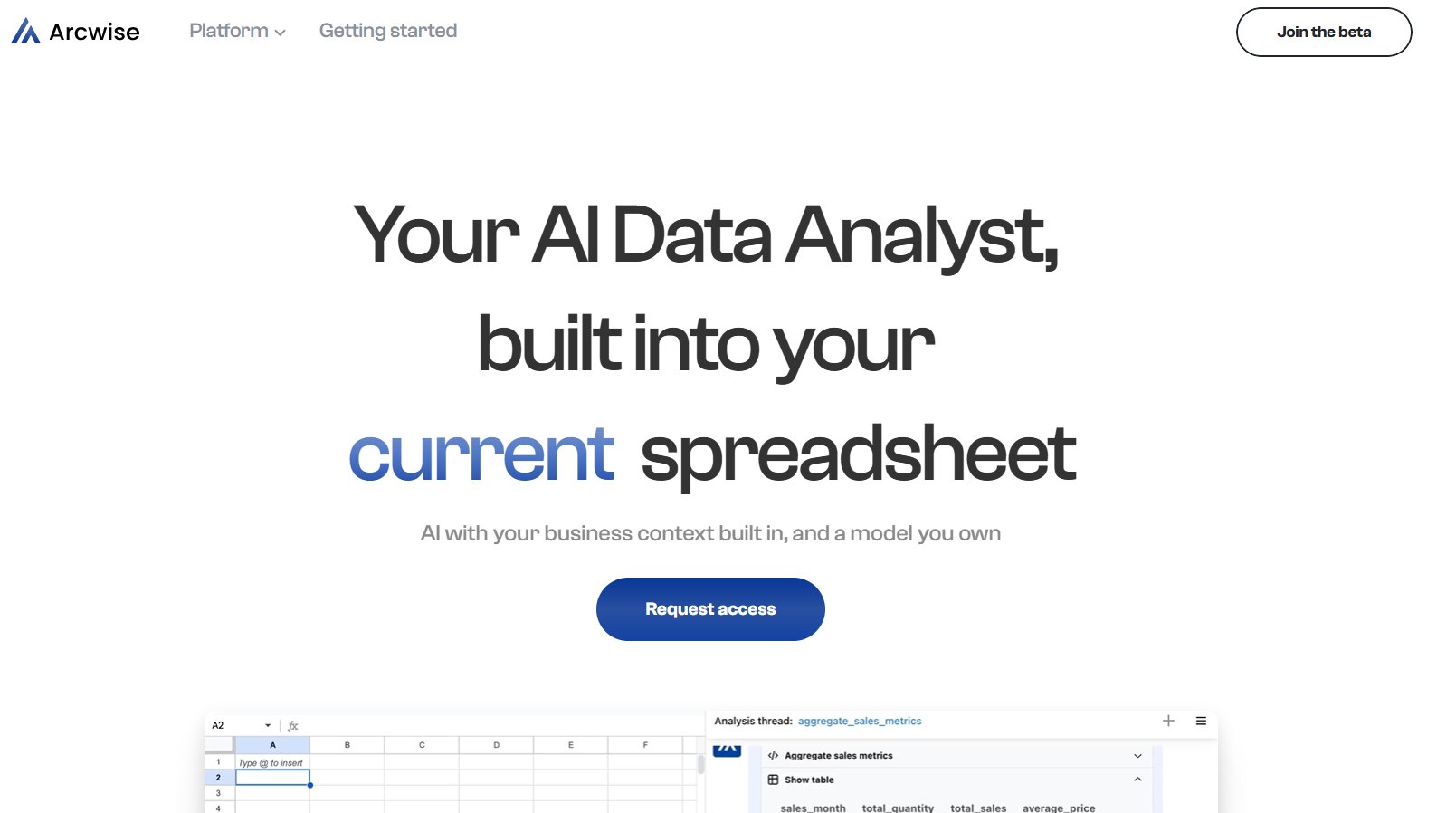 Arcwise AI (Best for Data Analysis in Spreadsheets)