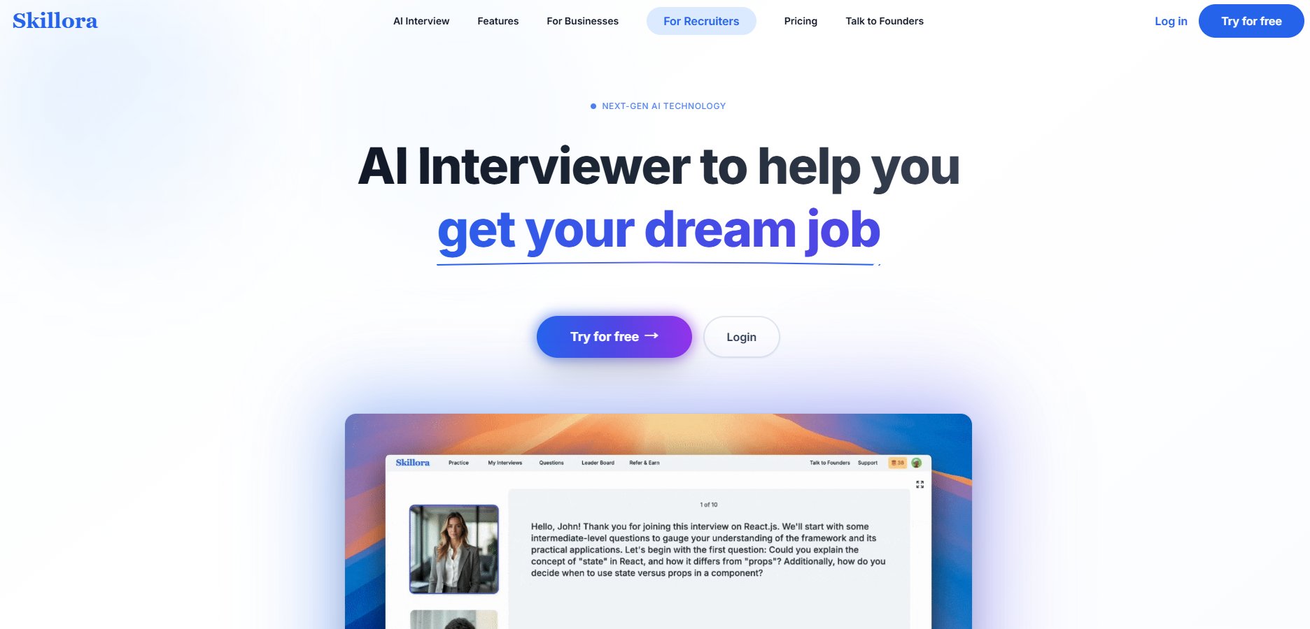 Skillora (Best for Technical Interviews)
