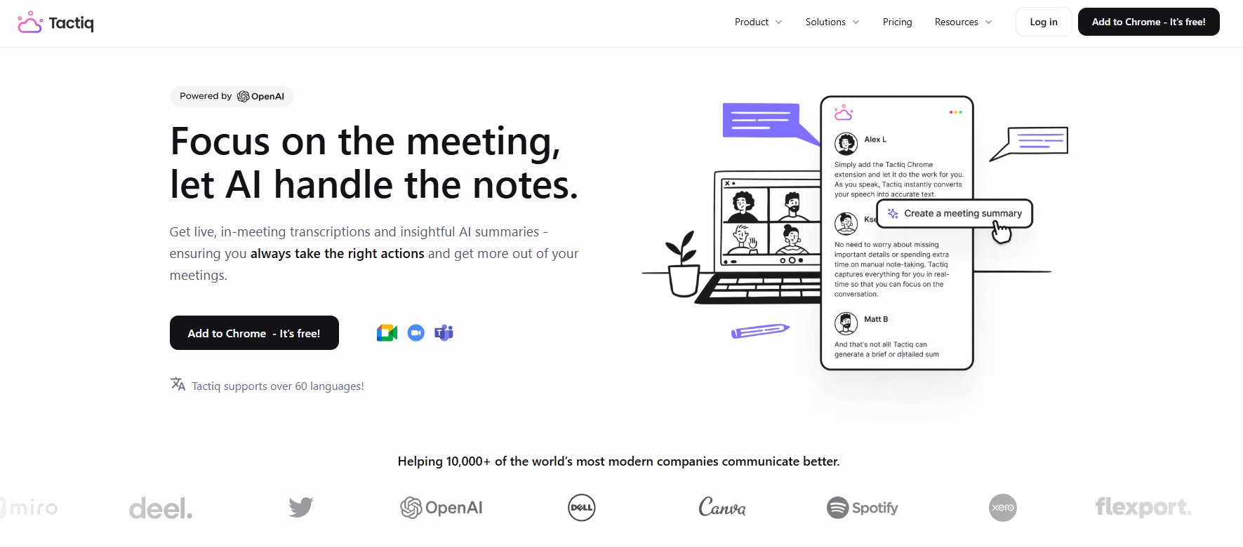 Tactiq (Best for Google Meet Users)